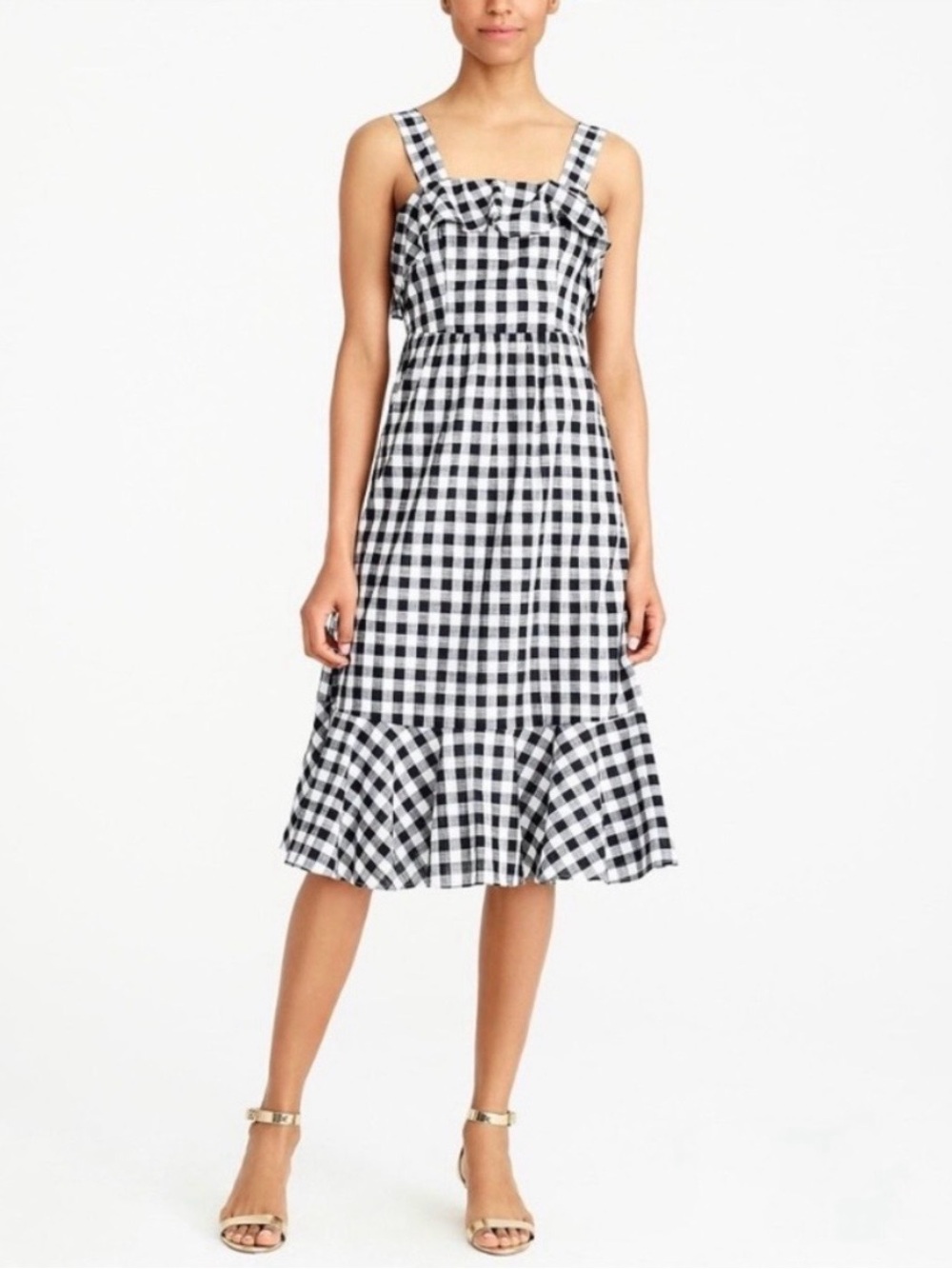 J. Crew Factory Gingham Midi Dress